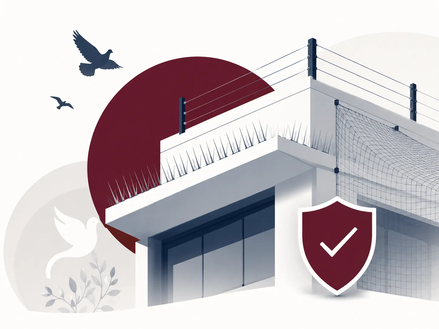 Illustration protection anti-oiseaux pour bâtiment par BS Désinfection